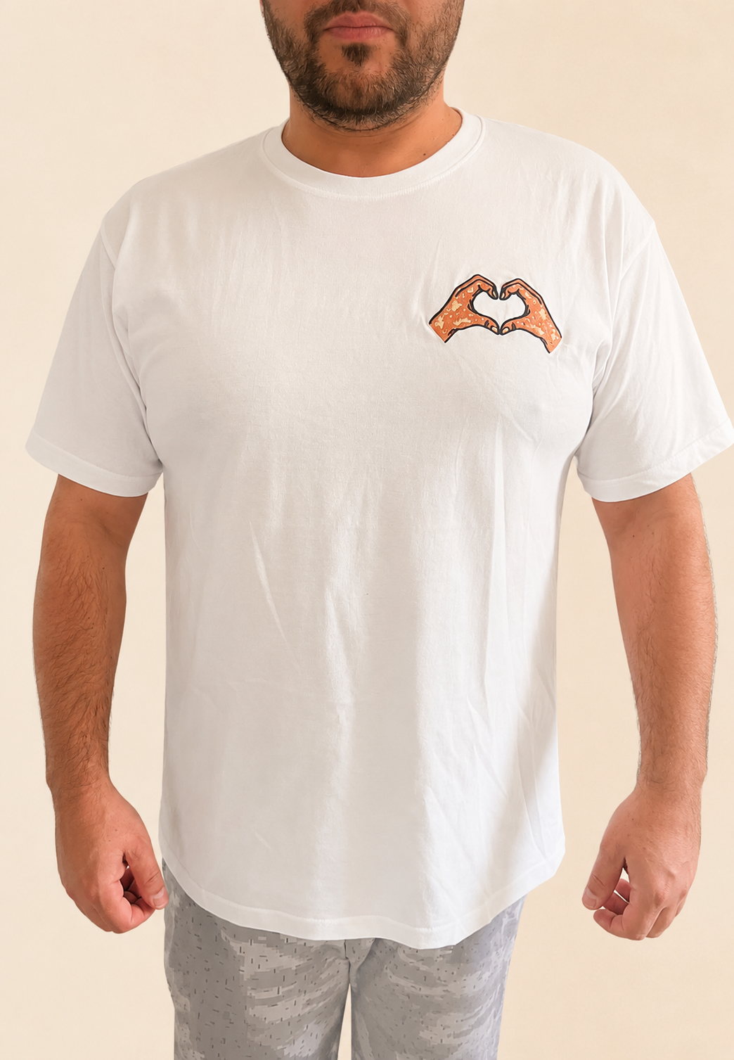 T-shirt Unisexe 100% coton Brodé Coeur & Vitiligo