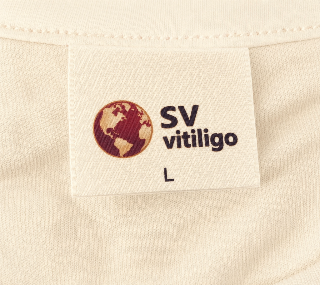 T-shirt Unisexe 100% coton Brodé Coeur & Vitiligo